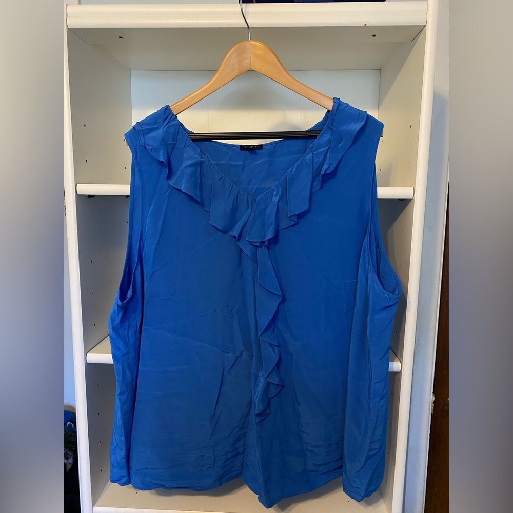Talbots 3X Ruffle Sleeveless Blouse - Picture 3 of 7